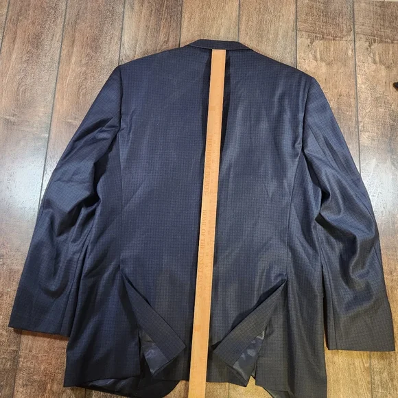 Loro Piano Super 130's Cremieux Blazer Men 44L Blue Grid Check Sport Coat Jacket - Picture 10 of 10